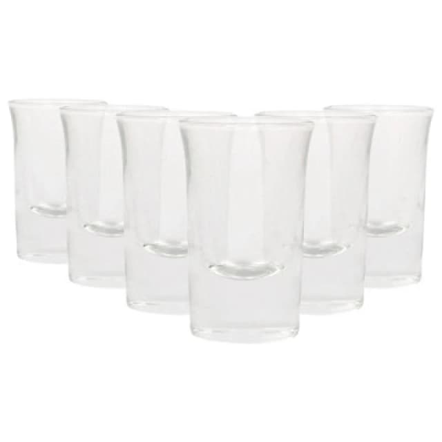 Rink Drink Tall Shot Glasses - 25ml - Clear - Pack Of 6