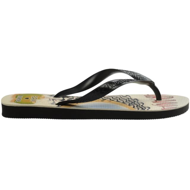 Havaianas Womens Top Print Flip Flops Black female 8