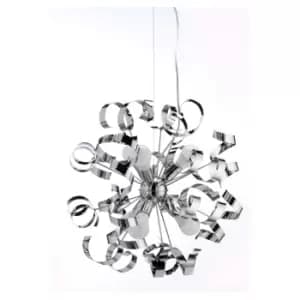 Zoe 6 Light Ribbon Pendant Ceiling Light, Chrome
