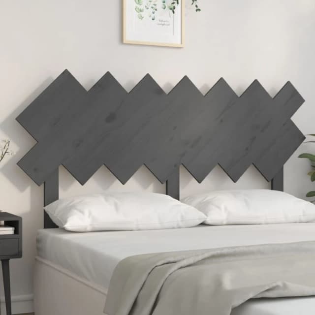 Vidaxl Bed Headboard Grey 141X3X80.5cm Solid Wood Pine, Grey 819222