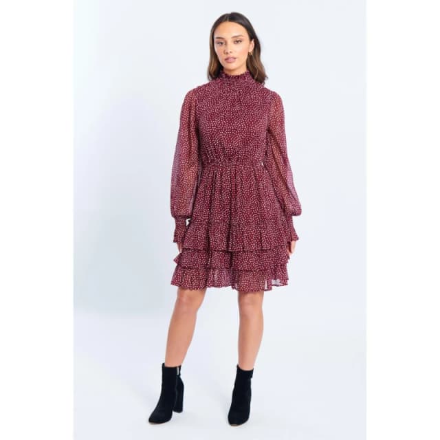 Be You Tiered Dress Red 8