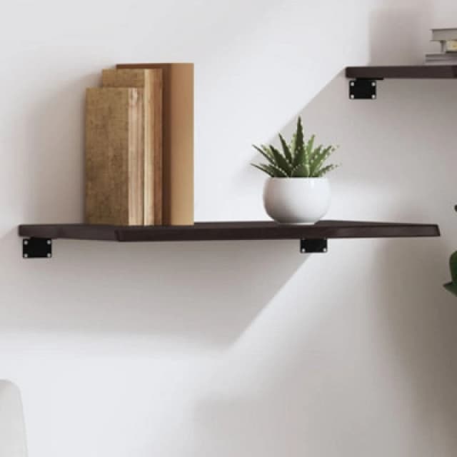 Vidaxl Wall Shelf Dark Grey 60X30X2cm Treated Solid Wood Oak, Brown 363764
