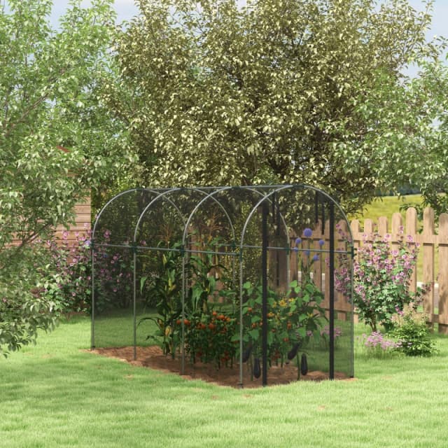 Outsunny Fruit Cage - Plant Protection Tent - 1.2 x 3.6 x 1.9m - Black TJ Hughes Green 5061025087822