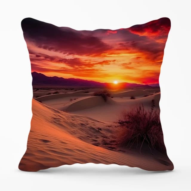 Warren Reed - Designer Sunset In The Desert Cushions Size: 60cm x 60cm Multicolor Unisex 60cm x 60 cm