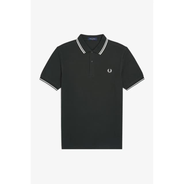 Fred Perry Short Sleeve Twin Tipped Polo Shirt Night Green T50 male XS
