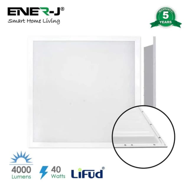 ENER-J Pack of 3 595x595 Backlit Panels 2pcs Pack Lifud Driver 4000 lumens TP in White White Unisex