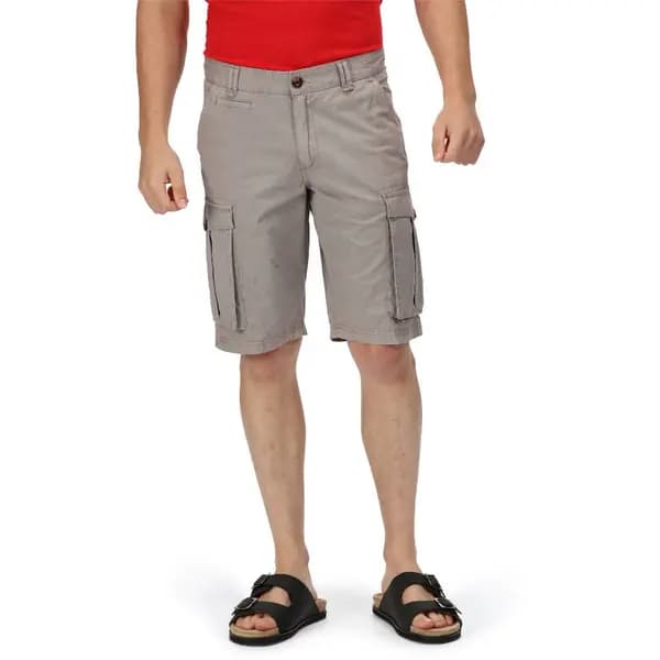 Regatta Mens Shorebay Coolweave Cotton Cargo Shorts 30 - Waist 30' (76cm), Inside Leg 32' Mineral Grey RMJ221-F16-30