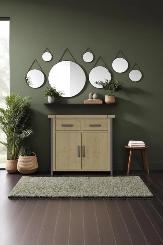 FWStyle FWStyle 2 Door 2 Drawer Small Solid Pine Sideboard in Brown Brown One Size Unisex 5056413124128