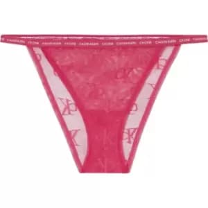 Calvin Klein Mesh Brazilian Logo Briefs - Pink