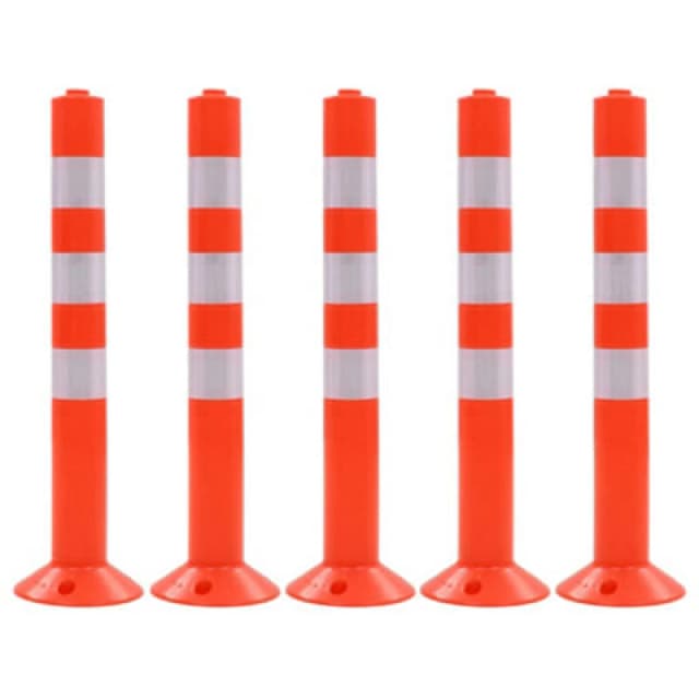 Vidaxl Traffic Control Bollards 5 Pcs Plastic 75cm Bollard Posts