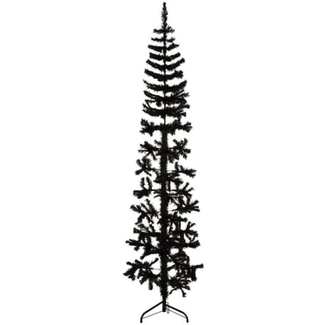 VIDAXL Vidaxl - Slim Artificial Half Christmas Tree with Stand Black 180cm 8720287000792