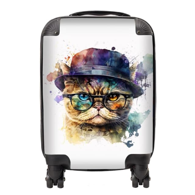 Warren Reed Designer Shorthair Cat Splashart Suitcase - Large
