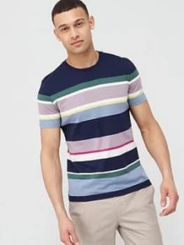 Ted Baker Sleep Stripe T-Shirt - Multi, Dark Navy, Size 5, Men