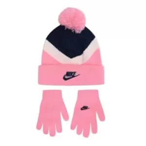 Nike NSW Bobble Hat and Glove Set - Blue