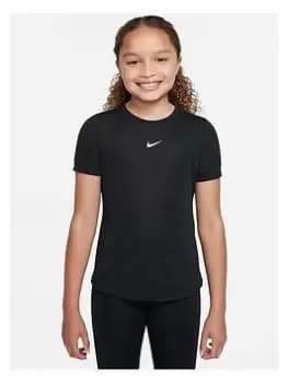 Nike Girls Nike Dri-Fit One Short Sleeve Top - Black