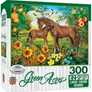 Masterpieces Puzzle Green Acres Neighs & Nuzzles Ez Grip Puzzle 300 piece jigsaw puzzle