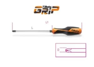 Beta Tools 1262E Beta GRIP Phillips Head Screwdriver w/ Hex Bolster PH2 x 150mm