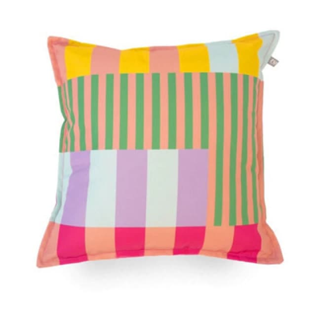 rucomfy Beanbags Rucomfy Indoor Or Outdoor Water Resistant Cushion - 45X45Cm Printed Block Design Scatter Pillow