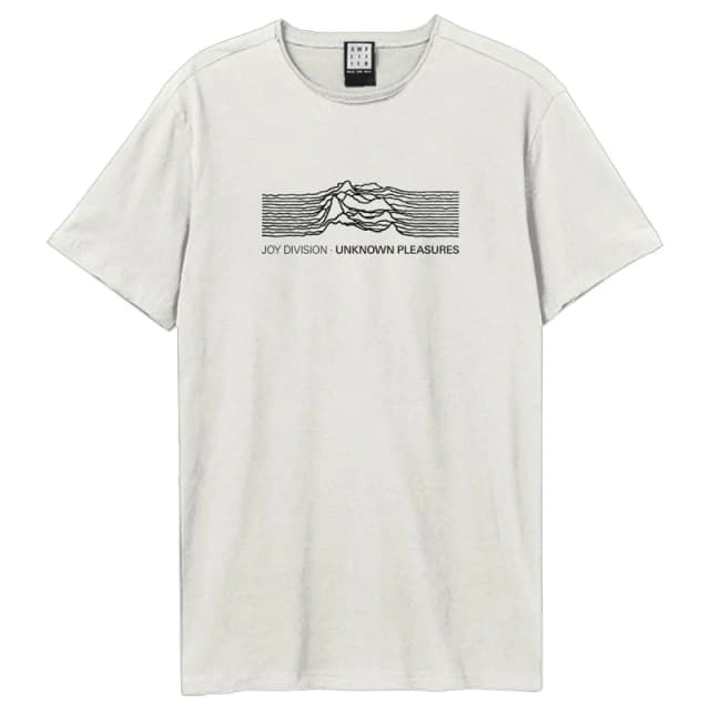 Amplified Amplified Men Cropped Pulse Joy Division T-Shirt in White Size: X-Small White XS Male 5063750912226