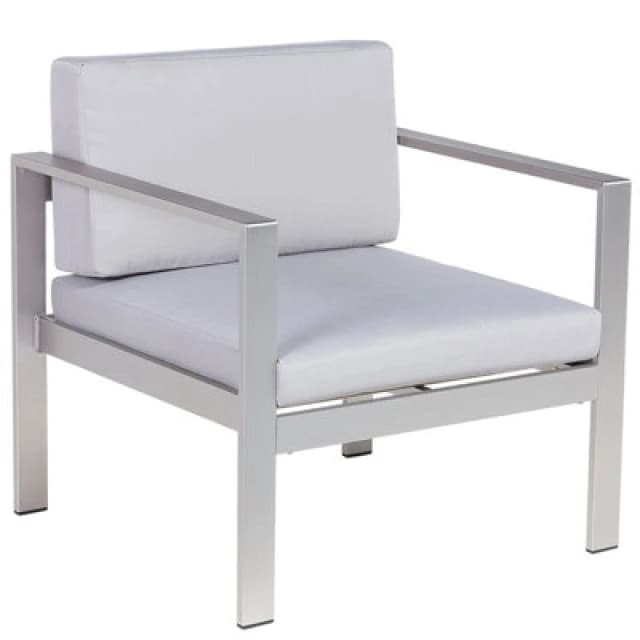 Beliani Garden Armchair Salerno Metal Light Grey