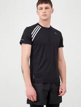 Adidas Own The Run 3S Shoulder T-Shirt - Black