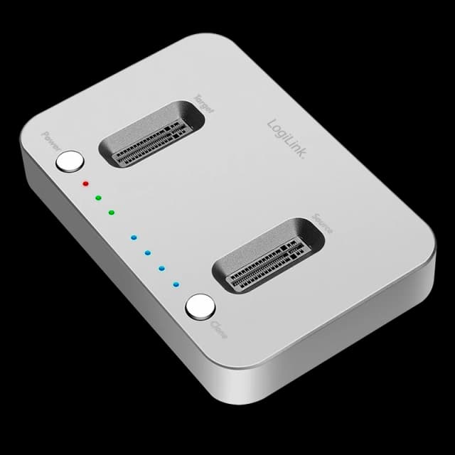LogiLink USB 3.2 Gen2 Docking Station. 2-Bay. for M.2 NVMe SSD. clone-