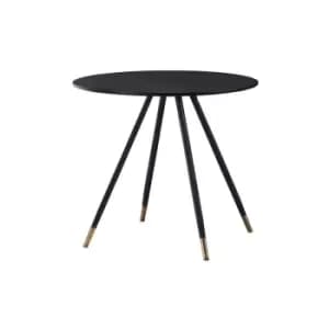 Dorchester Lux Single Dining Table, Solid Metal Legs and Metal Top, Black - Black