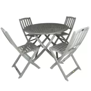 Charles Bentley FSC Acacia Washed Wood 4 Person Dining Set