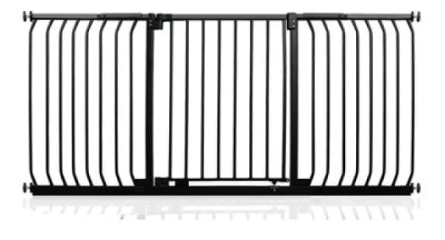 Safetots Elite Pressure Safety Gate, 179Cm - 188Cm, Matt Black, Pressure Fit Stair Gate