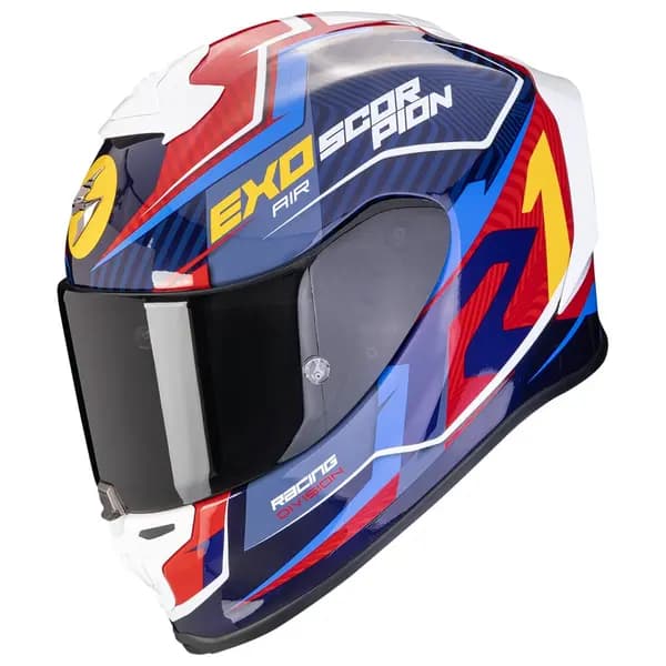 Scorpion EXO-R1 Evo Air Coup Blue Red Yellow Full Face Helmet Size S