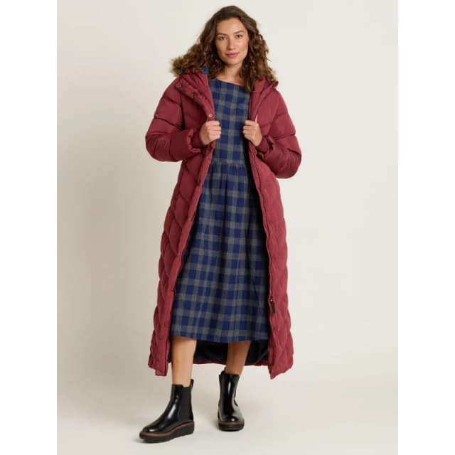 Brakeburn Slim Longline Puffer Red