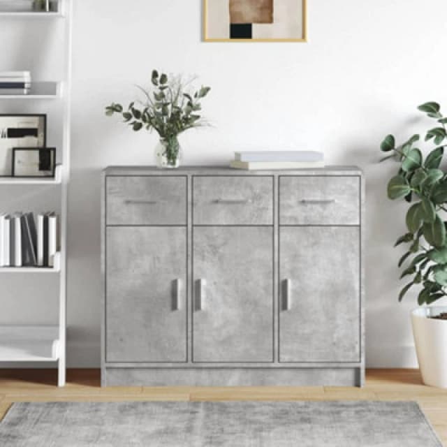 VIDAXL Sideboard Concrete Grey 91x28x75cm Engineered Wood vidaXL 8720845886912