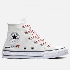 Converse Kids Chuck Taylor All Star Heart Hi - Top Trainers - Vintage White - UK 1 Kids