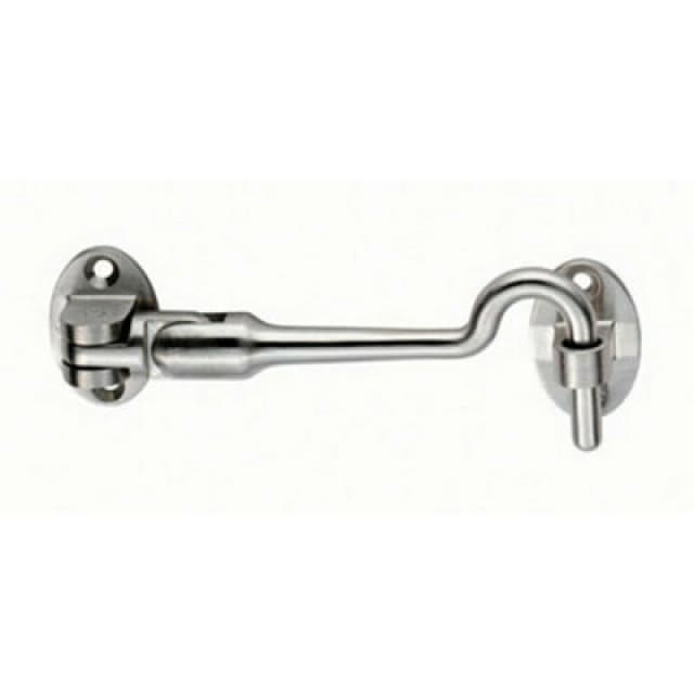Loops Silent Pattern Cabin Hook & Eye Satin Stainless Steel 150mm Arm Cabinet Hatch Metallics