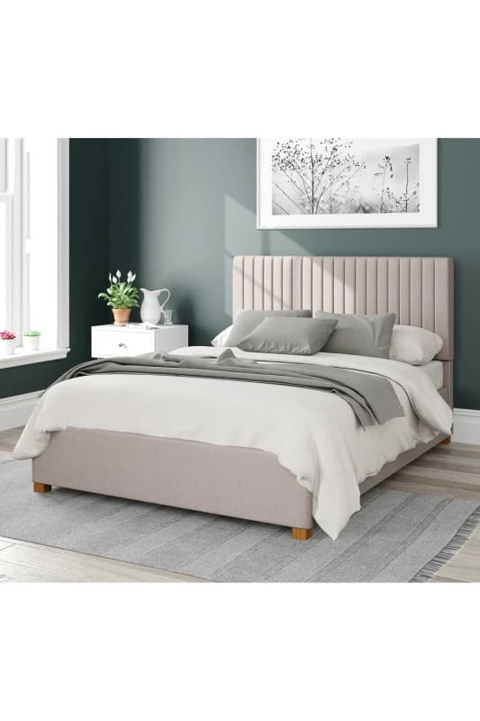 Aspire Aspire Grant Upholstered Ottoman Storage Bed, Eire Linen Fabric in Off White Size: Single Off White Single Unisex 5057632171986