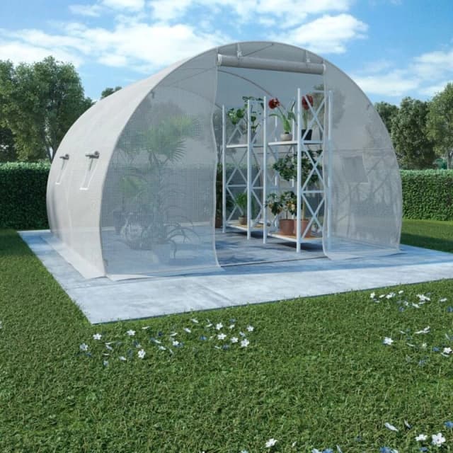 vidaXL Greenhouse 9m 300x300x200 cm, White 45749