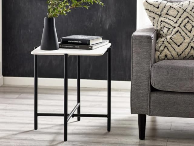 Julian Bowen Siena White Marble Lamp Table