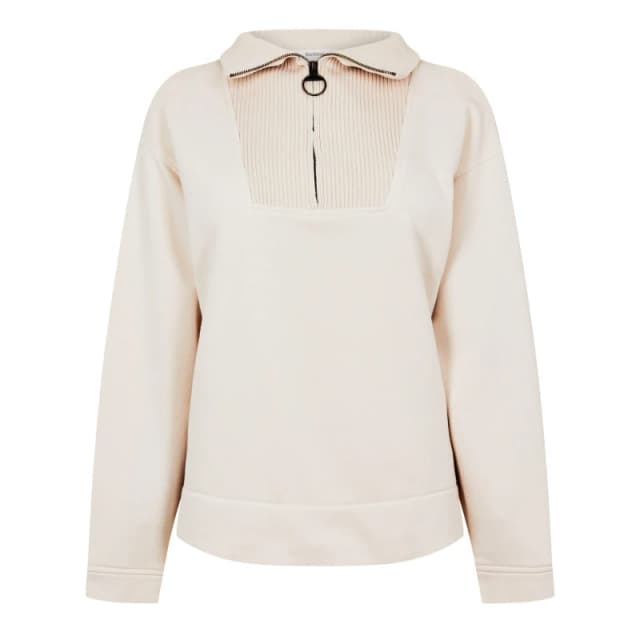 Barbour Fleur Half-Zip Sweatshirt Ecru female 14 (L)