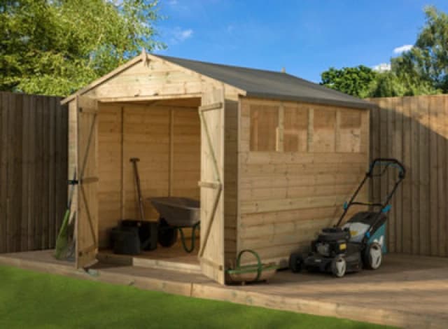 Empire Sheds Empire 9800 Premier Apex Shed Double Door Windows 8X8