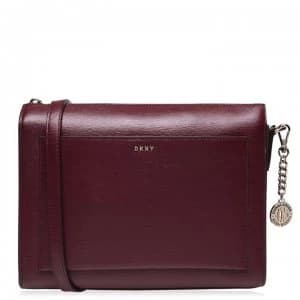 DKNY Sutton Chain Medium Boxy Cross Body Bag - BLOOD RED XOD