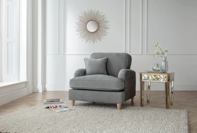 The Great Sofa Company Orla Arm Chair Manhattan Apricot in Charcoal Charcoal Unisex