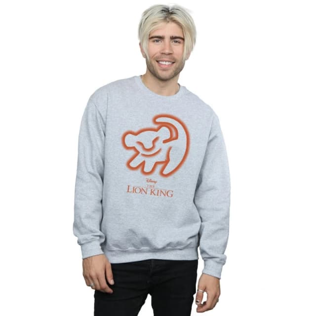 Disney Men The Lion King Cave Drawing Sweatshirt in Grey Size: Small Grey S Male 5059114267491