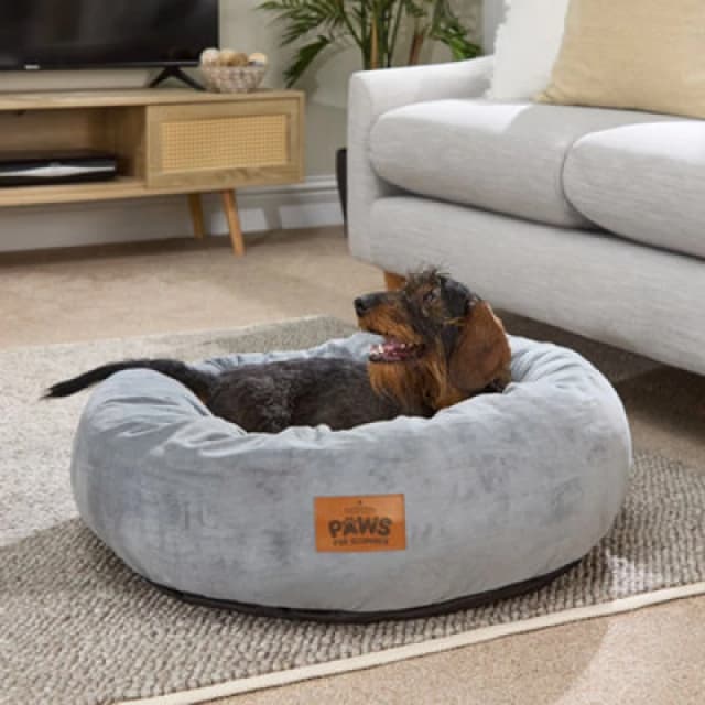 Slumberdown Paws for Slumber Donut Pet Bed, Large, 75cm Diameter Grey