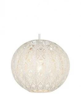Cream Metal Fretwork Globe Ne Shade