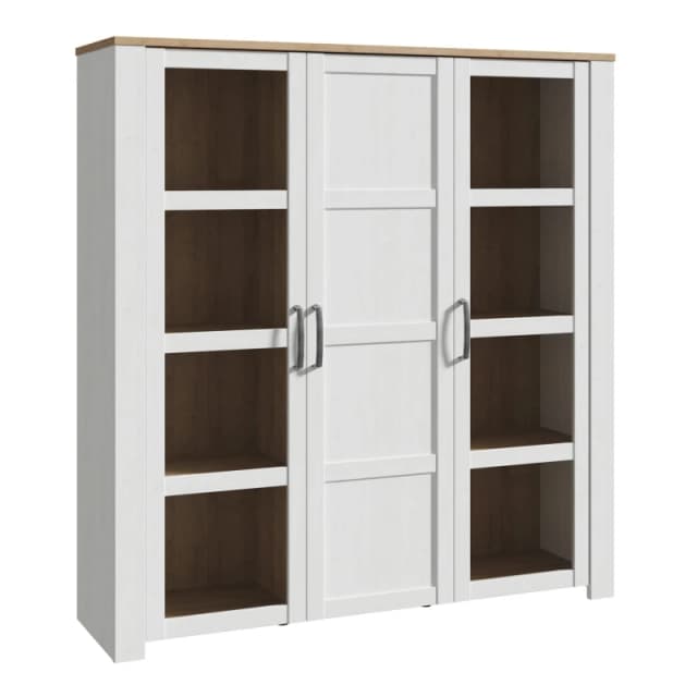 Furniture To Go Bohol 3 Door Large Display Cabinet In Riviera Oak/white
