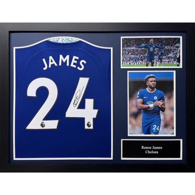 AllStarSignings Ltd Reece James signed & framed Chelsea shirt Blue unisex One Size