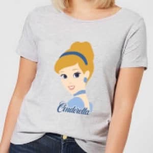 Disney Princess Colour Silhouette Cinderella Womens T-Shirt - Grey - L