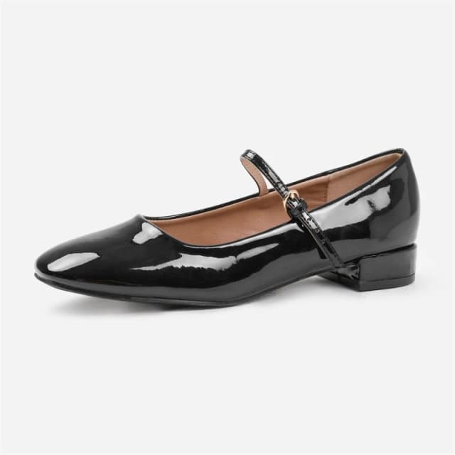 Where's That From 'Portugal' Low Heel With Strap And Buckle Detail Black