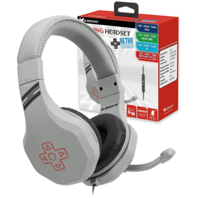 Subsonic Subsonic Retro Game and Chat Gaming Headset Grey unisex One Size