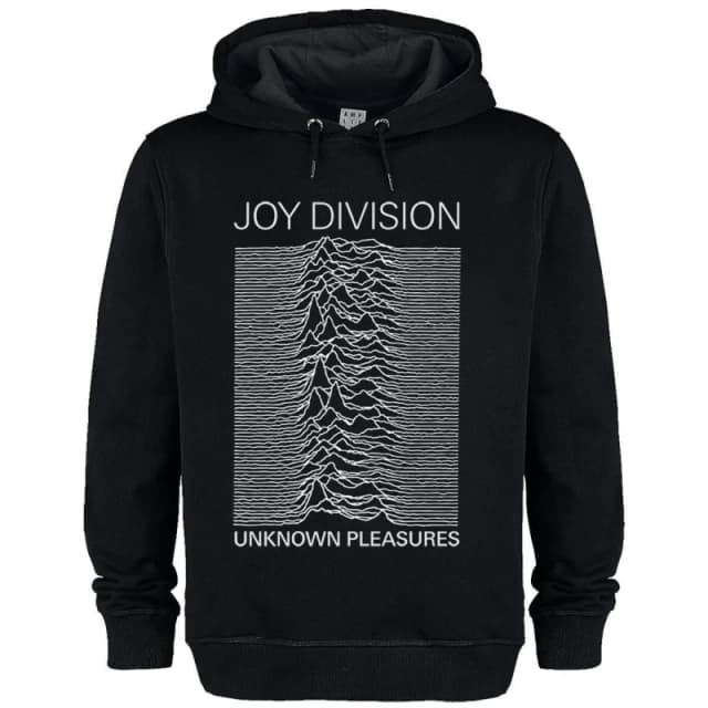 Amplified Amplified Men Unknown Pleasures Joy Division Hoodie in Black Size: X-Small Black XS Male 5063425830886